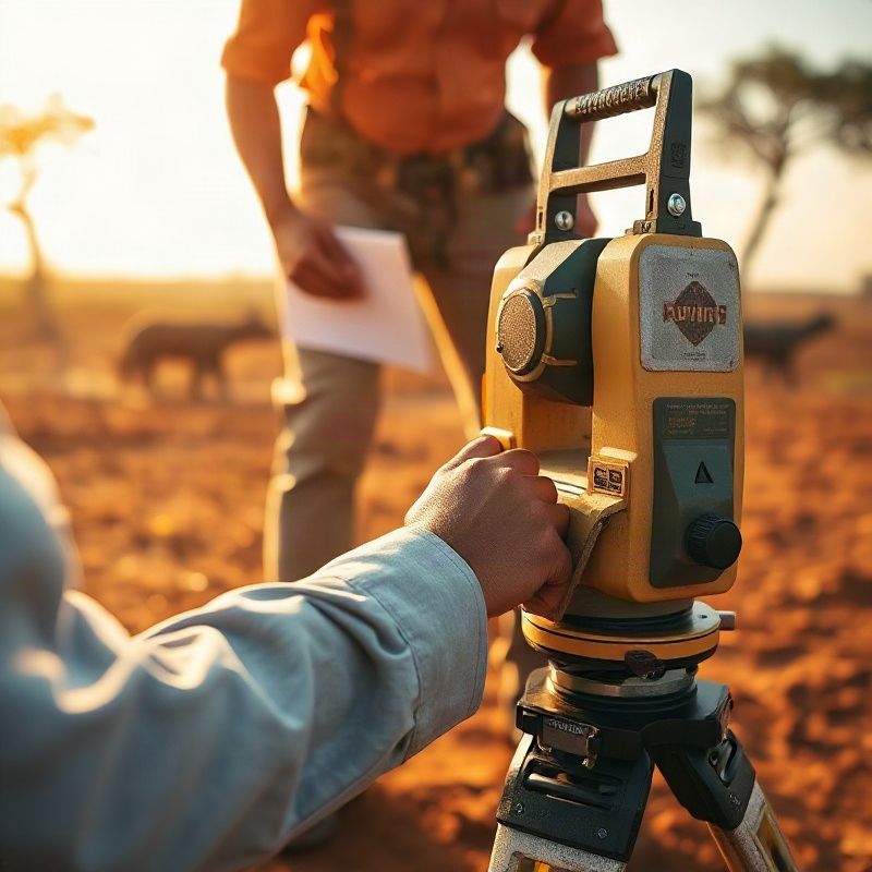 Surveyor's measuring instrument on a Kenyan coastal plot